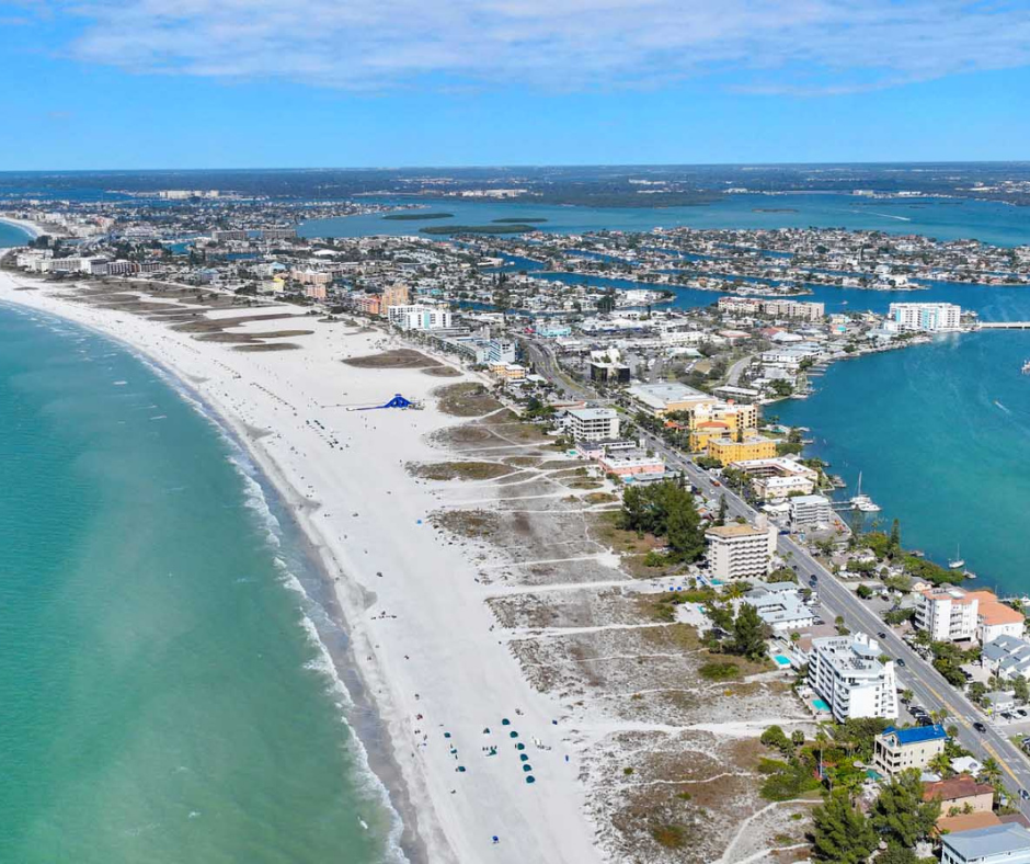 Aerial view of Treasure Island