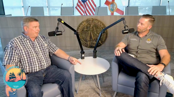 City Manager Charlie Van Zant and PIO Jason Beisel pictured doing a podcast interview