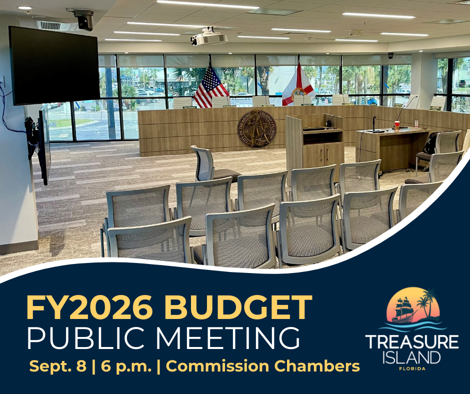 FY2026 Budget Public Meeting will be on September 8 and 6 p.m. at City Hall
