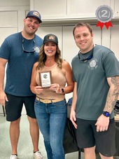 Treasure Island Fire Rescue members posing with 2nd place winner of the Chili Cook-Off