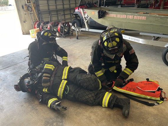 Treasure Island Firefighters working with 3M Scott X3 Pro Air Packs