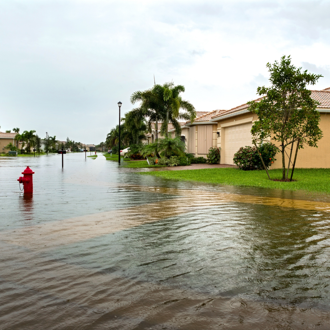 House in Florida surrounded by flood waters