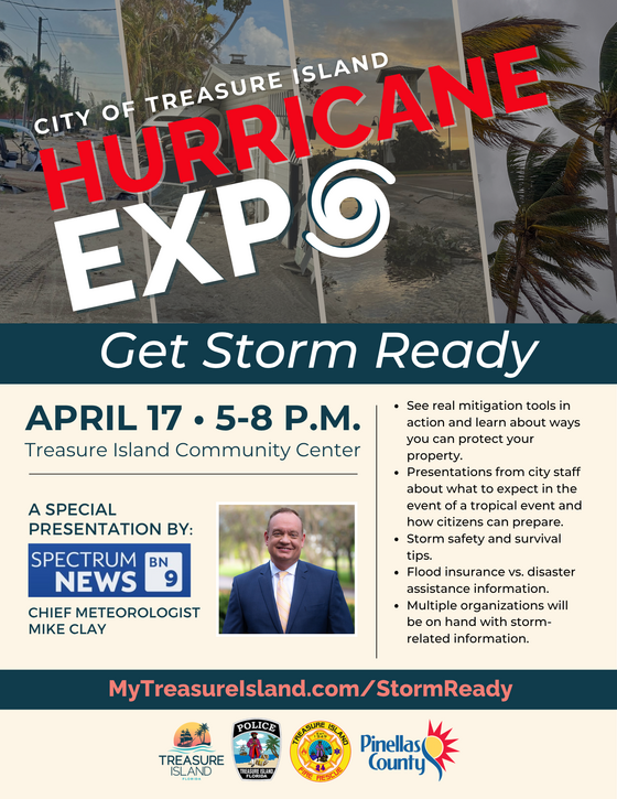 Hurricane Expo, April 17 from 5 to 8 p.m. at the Treasure Island Community Center
