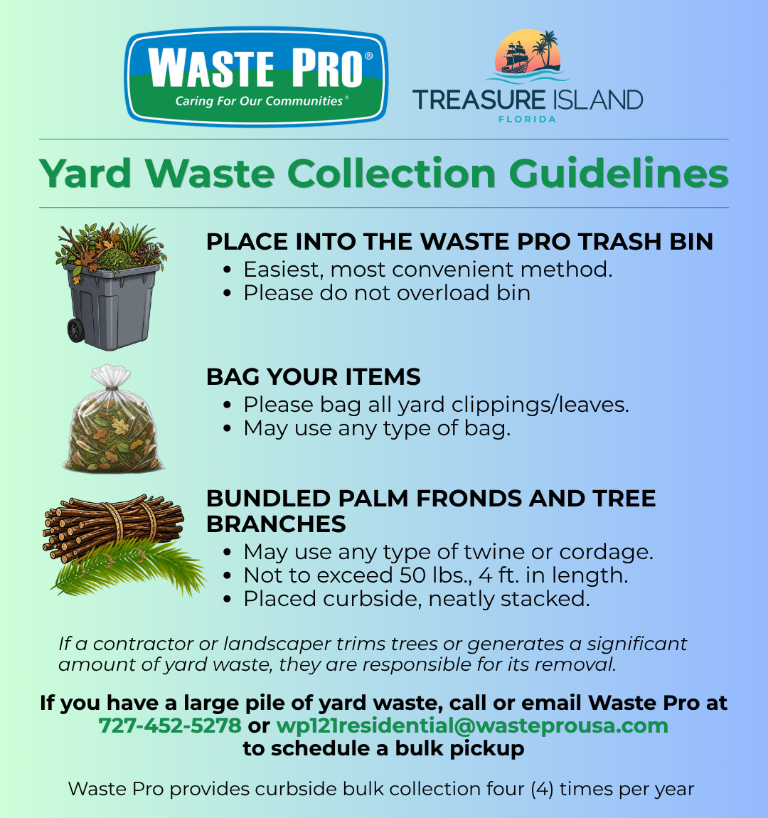 Waste Pro Yard Waste Collection Guildelines