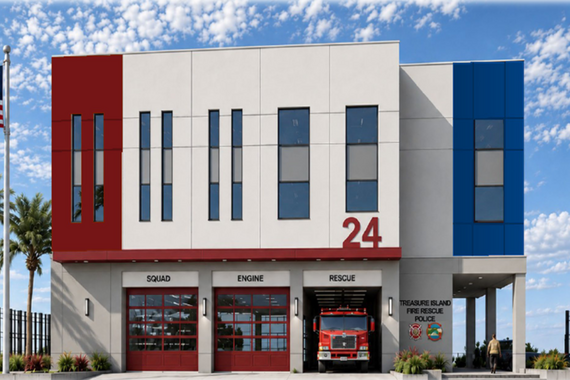 Rendering of the new Treasure Island Public Safety facility