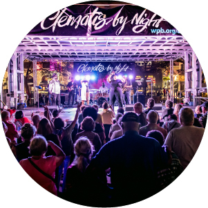 Clematis by Night - performers on stage with happy dancing crowd