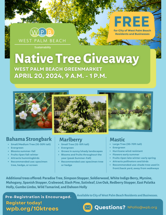 Native Tree Giveaway - WPB GreenMarket April 20, 2024