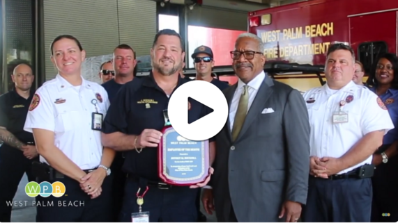 WPB Fire Dept. Facilities Superintendent Jeff Rockhill Honored, YouTube TV-18 Video