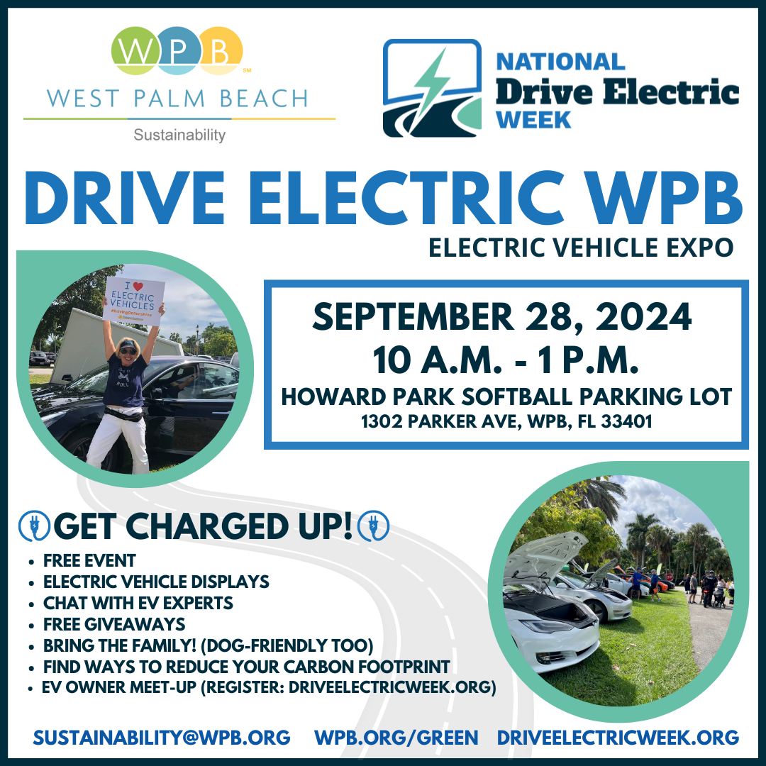 Drive Electric WPB event September 28 from 10 a.m. – 1 p.m. at Howard Park