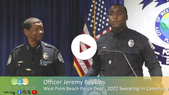 WPB Police Remember Officer Boykins as New Officers are Sworn In WPBTV YouTube Video