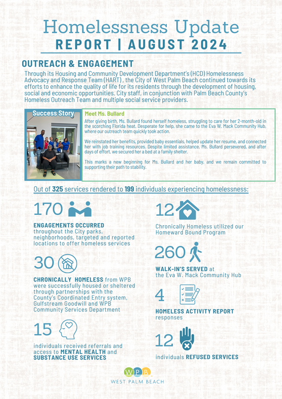 HCD Homelessness Update Report for August 2024