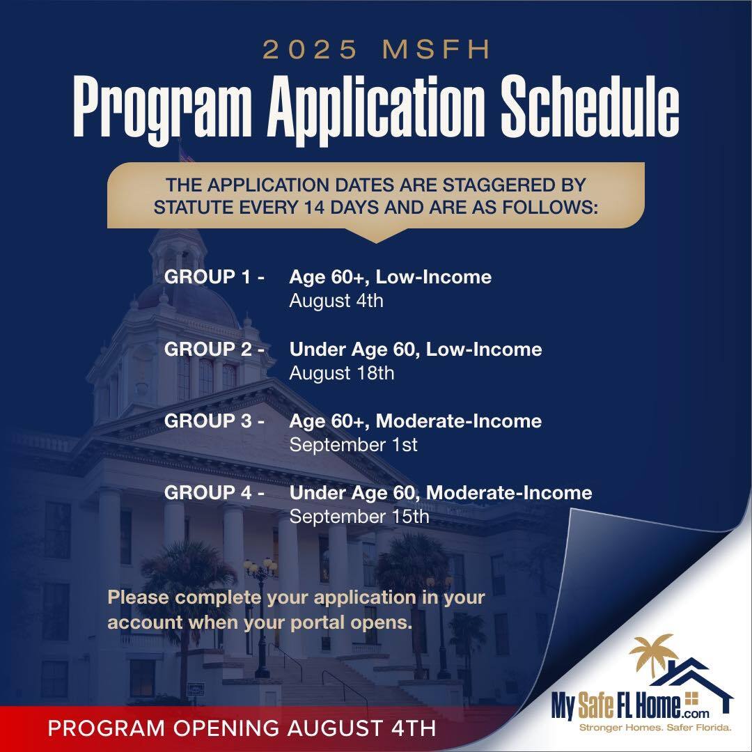 MSFH Application Schedule