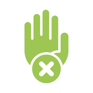 basic illustration of hand with an X in the center 