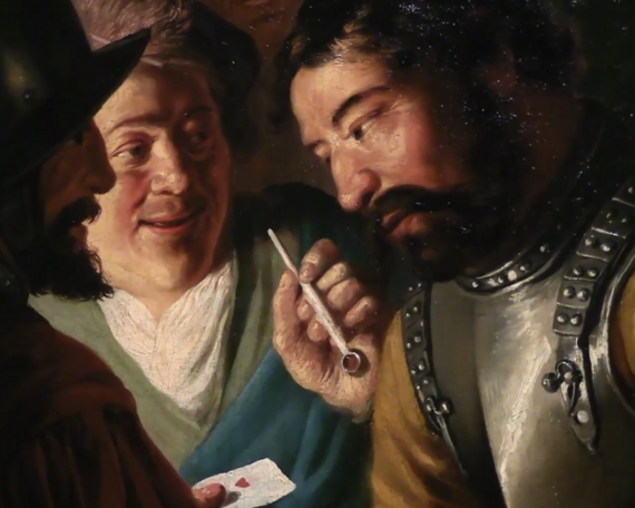 Rembrandt Exhibition at Norton Museum of Art WPB TV still shot of painting in the museum 