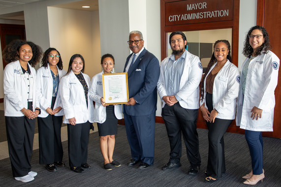 American Pharmacists Month Proclamation group photo with Mayor James