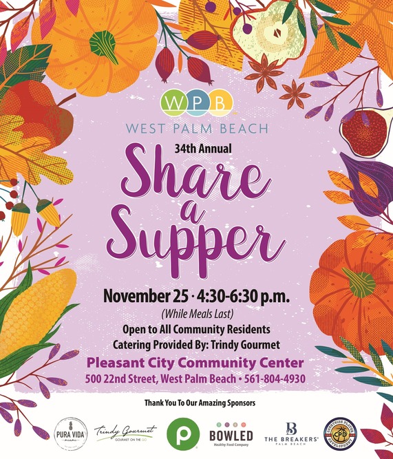 Share a Supper Tuesday, Nov. 25, 2025, from 4:30 – 6:30 p.m. Pleasant City Community Center 