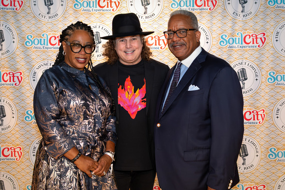 L to R: Lorna James, Boney James, Mayor Keith A. James