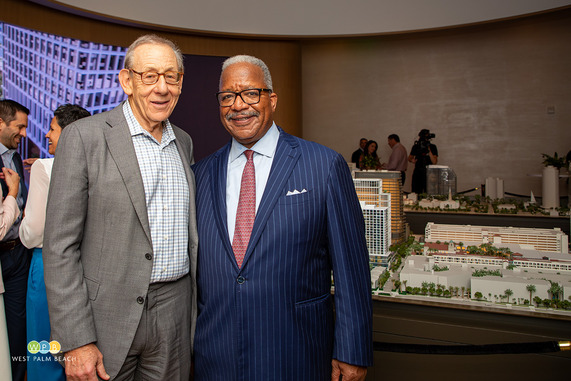 Mayor Keith A. James with Stephen Ross by CityPlace model - a
