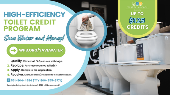  Upgrade to a high-efficiency toilet and save water AND money! 