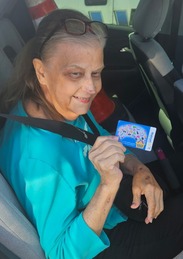 Woman going to shelter