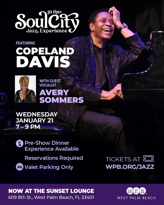 Soul in the City Jazz at the Sunset Lounge with pianist Copeland Davis and special guest vocalist Avery Summers on January 21, 2026