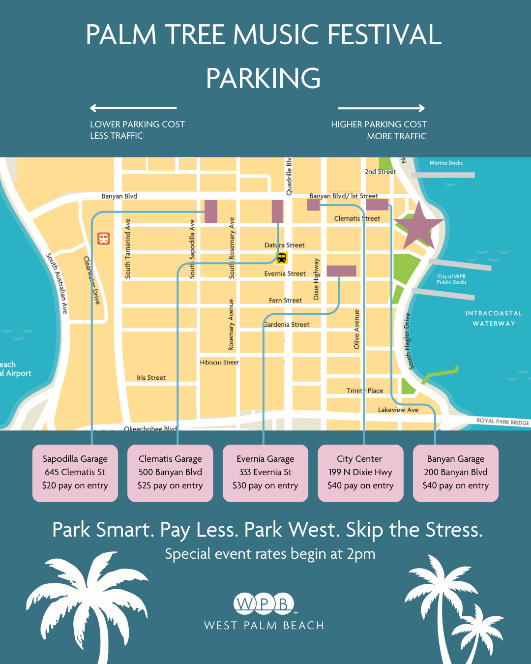 Palm Tree Music Festival is happening this, Saturday, February 14! Parking Guide 