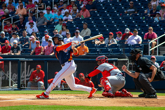 Astros Jeremy Pena follow through, Sprint Training Photo 
