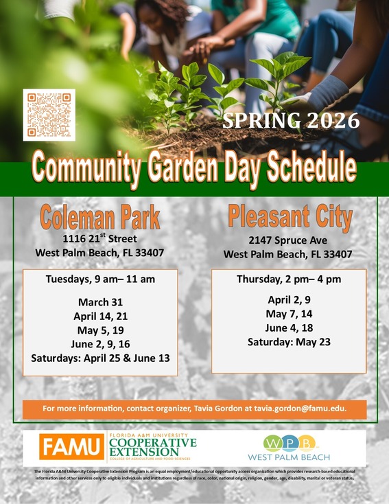 FAMU Garden Schedule Spring 2026
