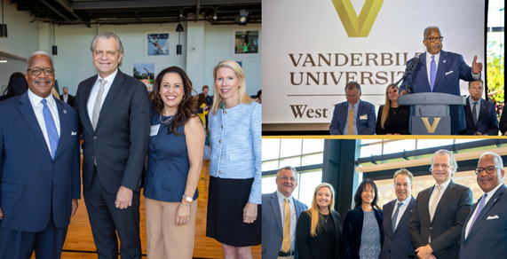 Vanderbilt University & Jeff Greene Announcement Collage with Mayor Keith A. James and others at the event