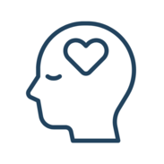Icon of person thinking with eyes closed