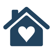 Icon of house with heart in middle 