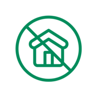 icon of home with a slash through
