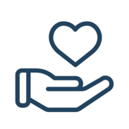 Hand holding a heart 