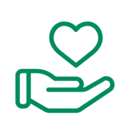 Icon of Hand holding a heart 