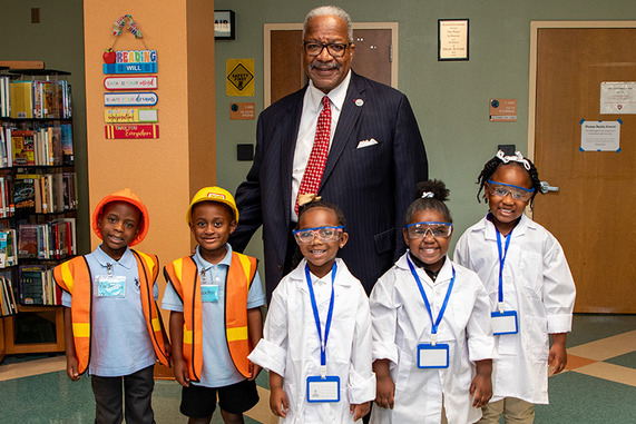 Mayor Keith A. James meets with pre-K future engineers and scientists at Westward Elementary School 1a - a