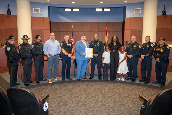 Group photo of officers for peace officers memorial day