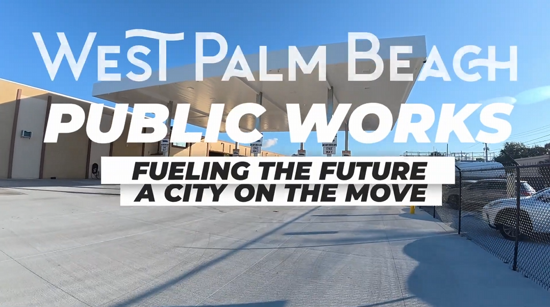 Video Promo graphic, it says 'WPB Public Works - Upgrades Fuel The Future!'