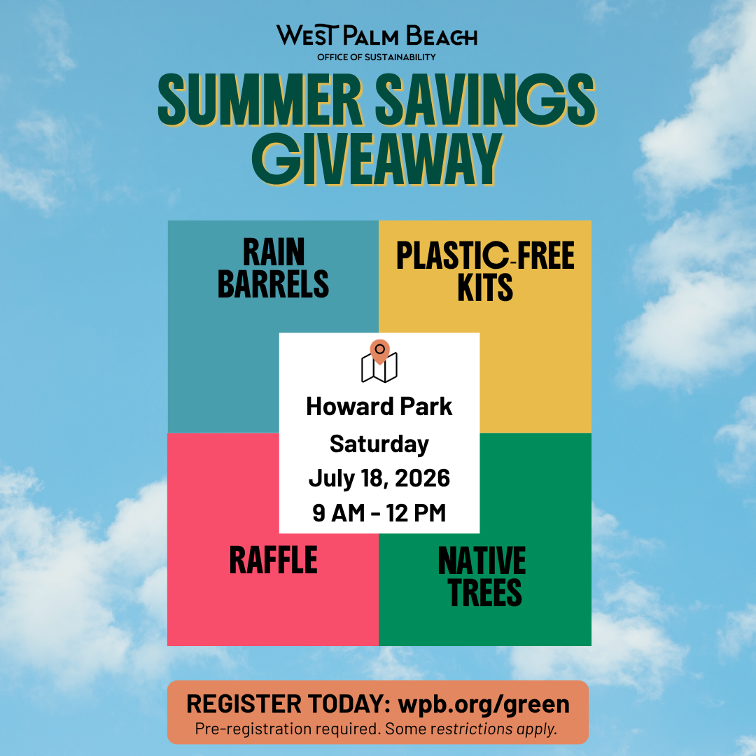 Graphic for West Palm Beach's City Summer Savings Giveaway on July 18, 2026 