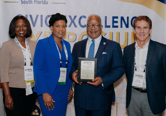 group photo with Mayor James at National Forum for Black Public Administrators – South Florida Chapter (NFBPA South Florida) Civic Excellence Awards