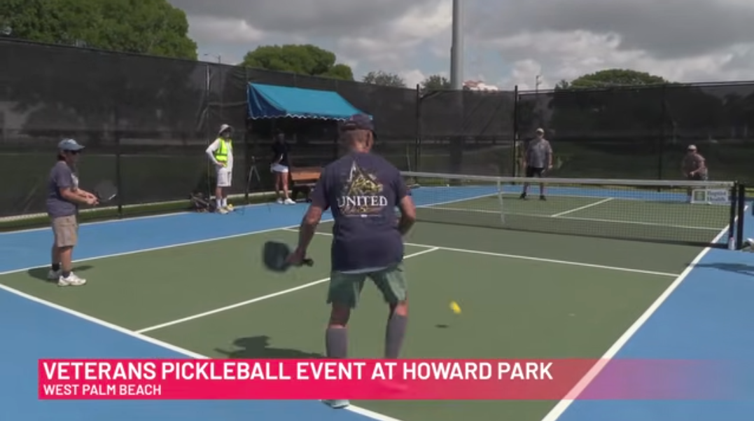 Veterans playing Pickleball - WPBTV Video Link to story titled "Veterans Pickleball Event at Howard Park"