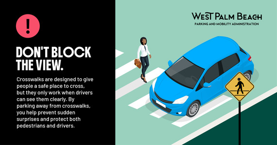 Parking Tip 𝐨𝐟 𝐭𝐡𝐞 𝐖𝐞𝐞𝐤: 𝐃𝐨𝐧’𝐭 𝐁𝐥𝐨𝐜𝐤 𝐭𝐡𝐞 𝐂𝐫𝐨𝐬𝐬𝐰𝐚𝐥𝐤 promo graphic. Full message in caption.