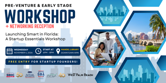 A Startup Essentials Workshop & Networking on Wednesday, November 4, from 6–8 p.m. at the Mandel Public Library. FREE workshop 