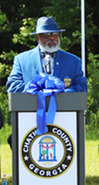 Chatham County Commission Chairman Chester Ellis addresses the public at groundbreaking of new Multi-Agency Public Safety Facility