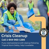 image of young woman assisting with Crisis Cleanup after severe weather