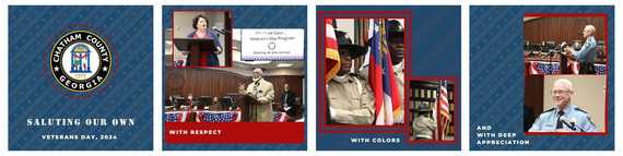 images of participants in County Veterans Day program