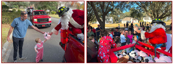 CCFD Santa Detail hands out holiday candy and toys