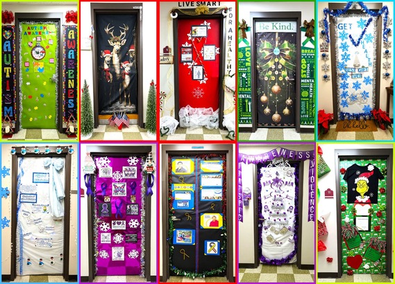 PMO's Doors from Decorating With A Cause to highlight issues exacerbated by the holidays