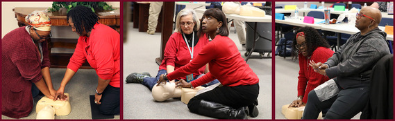 Team Chatham members learning to use CPR