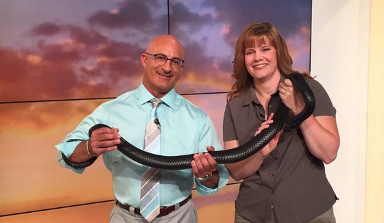Linda May with Jim Cantore, The Weather Channel