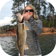 Woman holding walleye